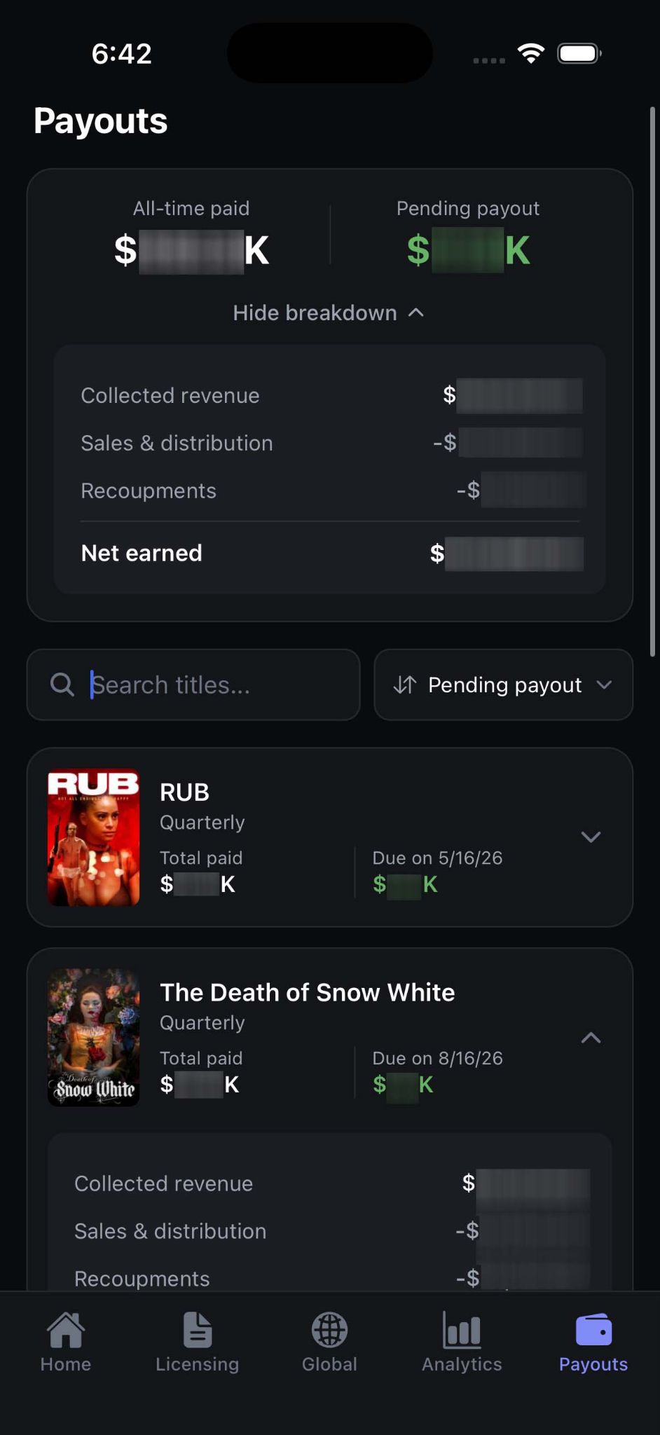 Studio Dome app payouts